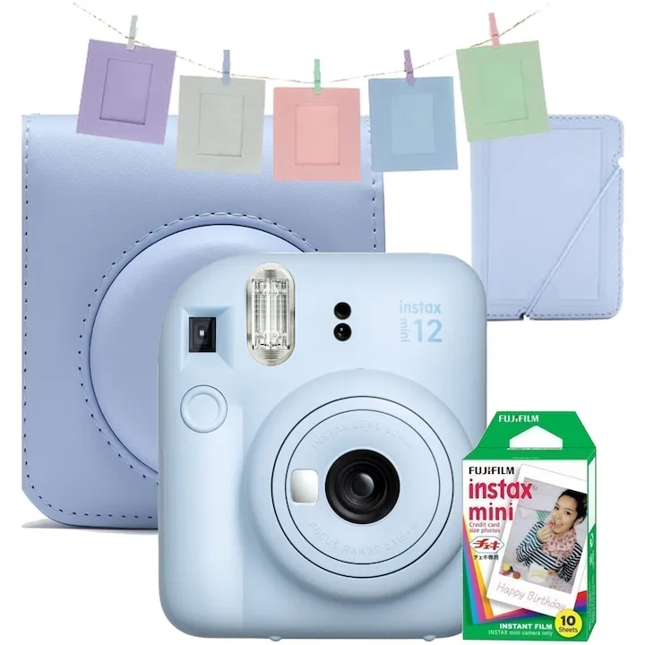 Fujifilm Instax Mini 12 Pastel Blue + Geanta, Album, Rame, Film Mini 1x10